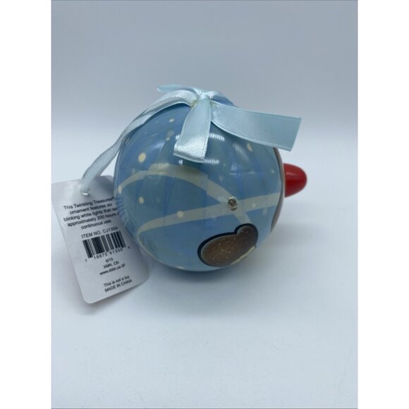 Twinkling Treasures 3D Blinking Christmas Ornament Born Aviation Pilot 3" Round - Picture 4 of 11